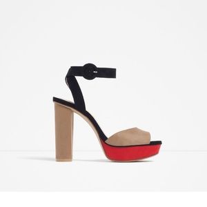 Zara colorblock heels